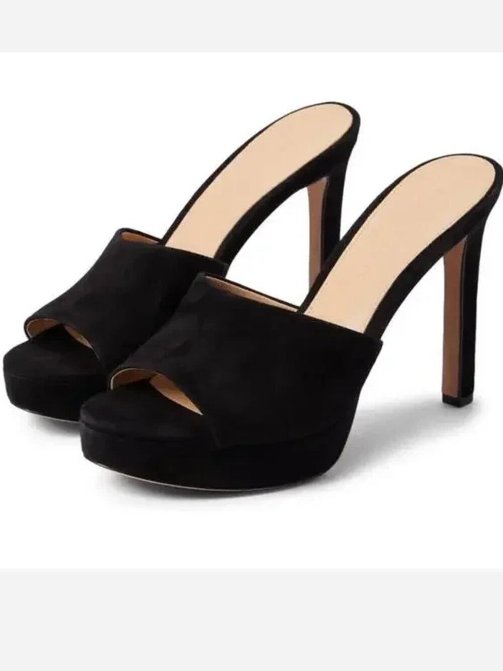 VERONICA BEARD Dali Suede Slip-On Platform High Heel Mules